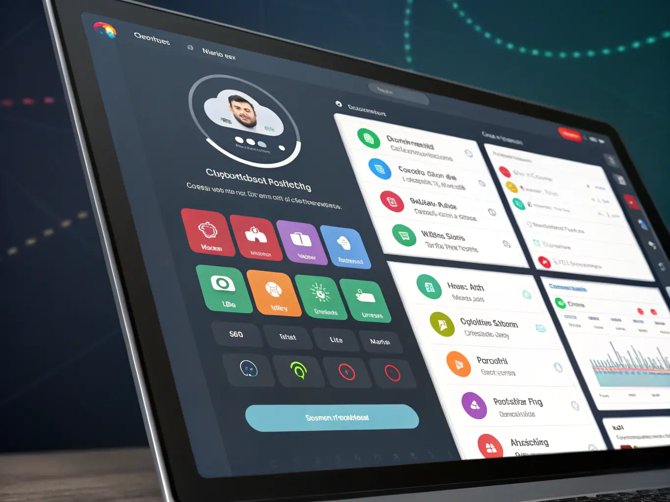 An image illustrating a cloud-based Hosted PBX interface, emphasizing ease of management and accessibility from any location.